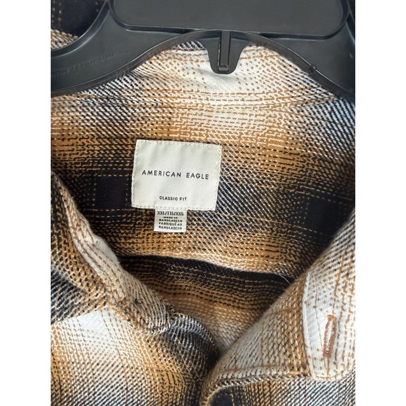 American Eagle SZ XXL Heavy Cotton Flannel Halloween Tones Orange & Black - Picture 2 of 5